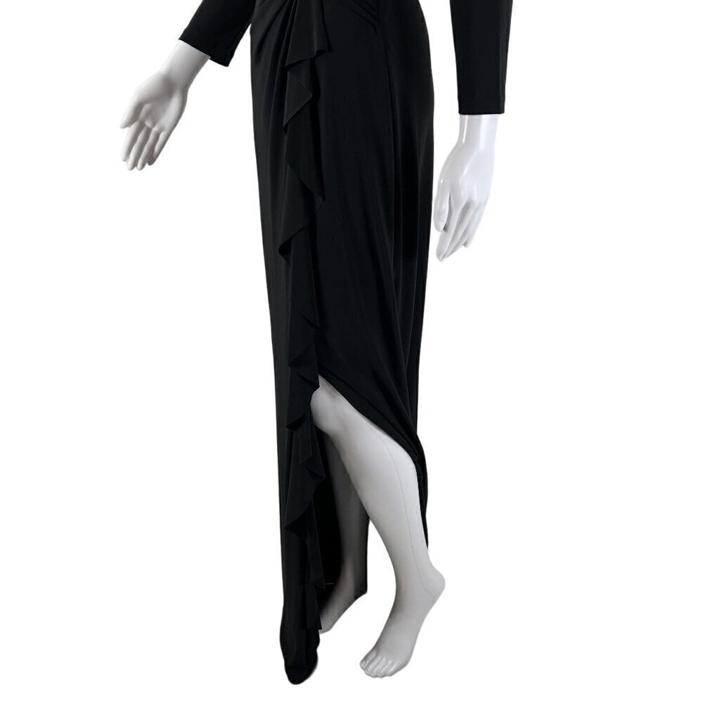 Ralph Lauren Womens Size 4 Black Evening Gown Pleated Elegant Romantic Stylish - Picture 14 of 16